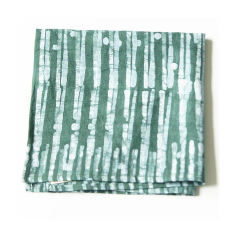 Linen Cloth Teal Green Blue Thin Stripe Napkin Set of 4