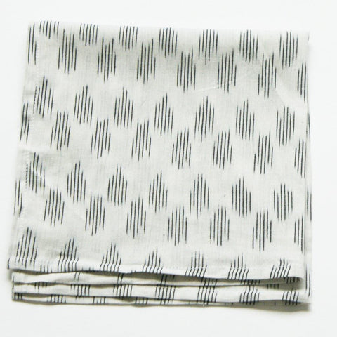 White Modern Dot Handwoven Ikat Dinner Napkin Set of 4