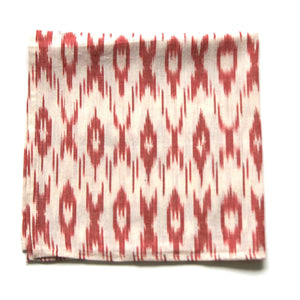 SOLD OUT Rustic Red Ikat Geometric Cloth Dinner Napkin Set of 4