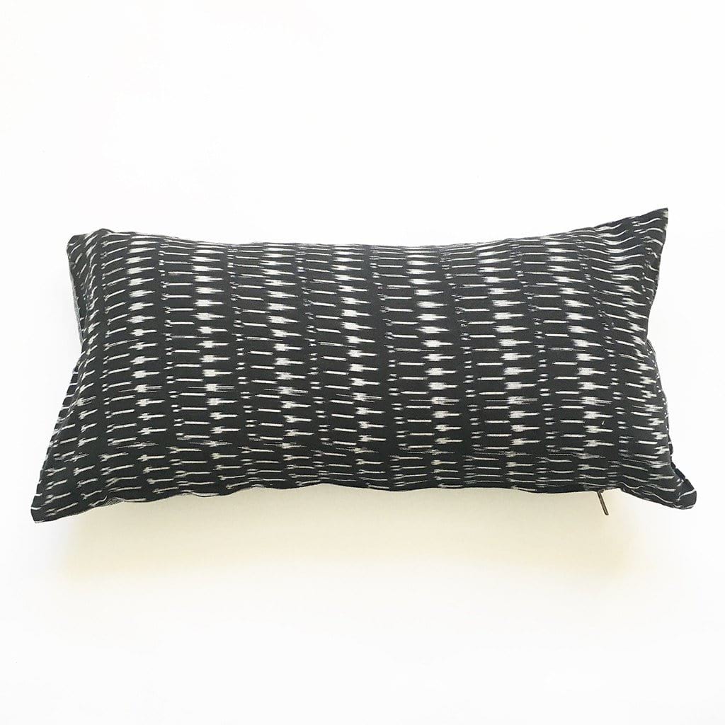Black Grey Dot Lumbar Toss Pillow Throw Pillow 12 x 24