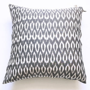 SOLD OUT:  Grey Oval Cotton Ikat Woven Pillow 20 x 20