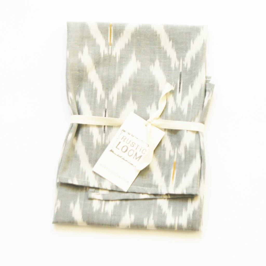 SOLD OUT: Grey Tulip Cotton Ikat Woven Tea Towel