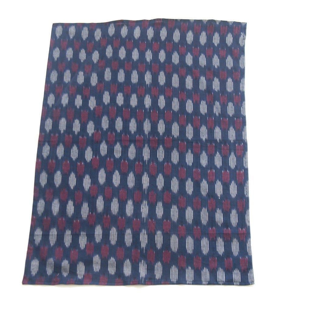 Navy Modern Dot Kitchen Tea Towel Cotton Handwoven Ikat