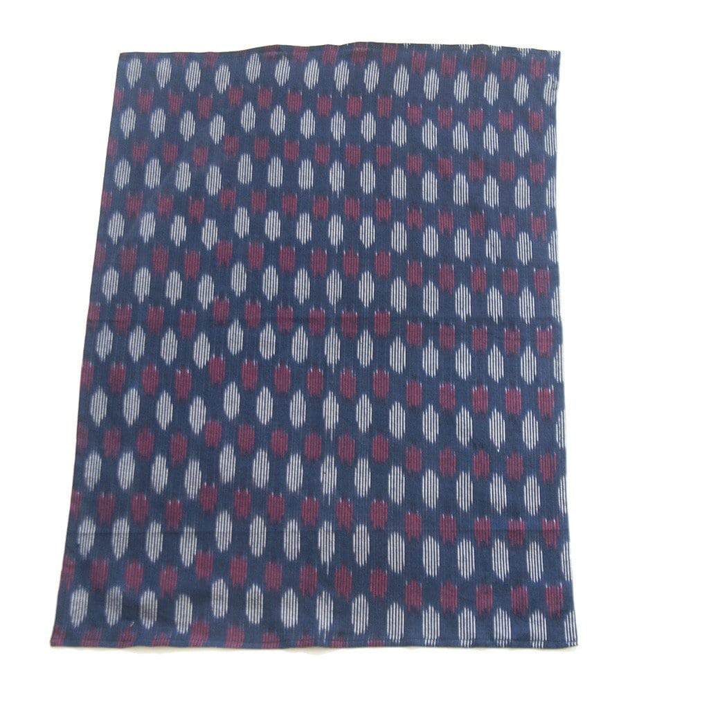 Navy Modern Dot Kitchen Tea Towel Cotton Handwoven Ikat