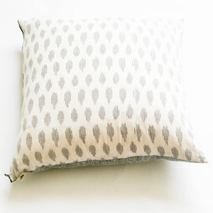 White Modern Dot Cotton Woven Ikat Pillow 22 x 22
