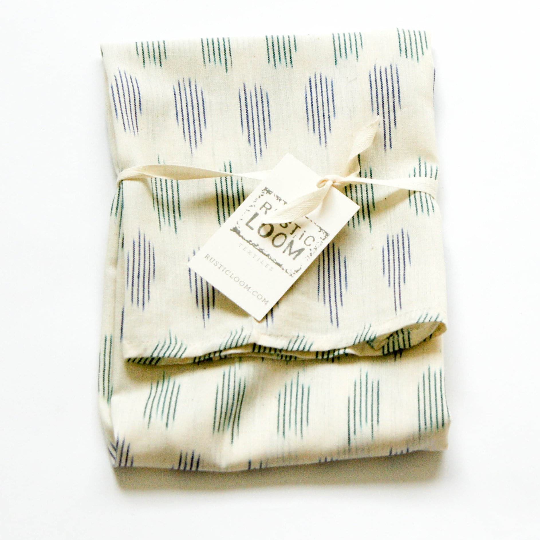 White Blue Green Modern Dot Woven Cotton Tea Towel