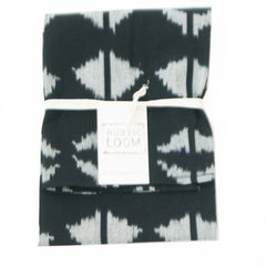 Black Triangle Cotton Ikat Woven Tea Towel
