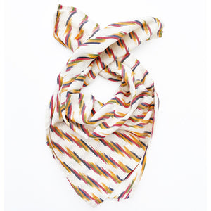 Cream Multicolor Stripe Cotton Ikat Bandana