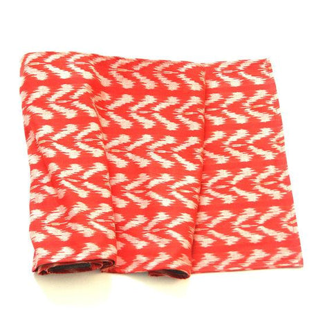 Table Runner Orange Tulip Handwoven Cotton Ikat