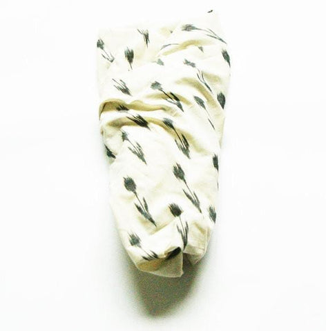 SOLD OUT White Tulip Artisan Woven Cotton Ikat Baby Swaddle