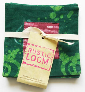 Cloth Coaster Set Green Fig Batik Block Print