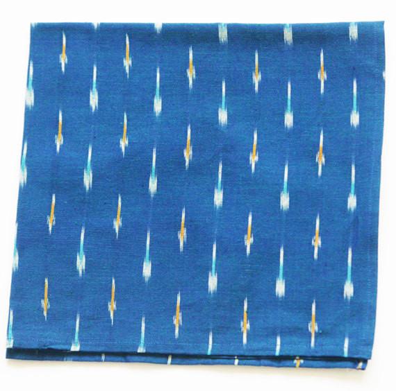 SOLD OUT Blue Cloth Table Napkin Handwoven Ikat Dash Set of 4