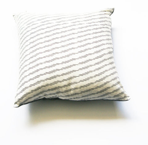 Toss Pillow White Grey Cotton Ikat Zebra Stripe