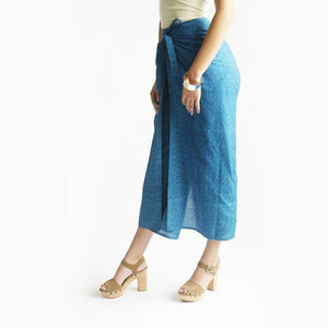 Wide Leg Cotton Wrap Pants Turquoise Ikat Palazzo Wide Leg Trousers