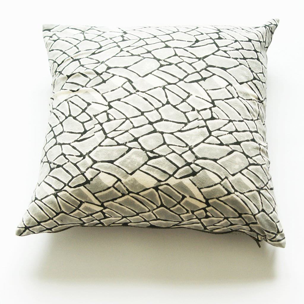 Grey Branch Cotton Blockprinted Pillow 20 x 20