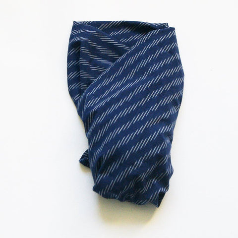Indigo Blue Ikat Zebra Stripe Baby Swaddle Wrap