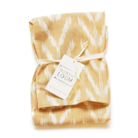 SOLD OUT Peach Tulip Kitchen Tea Towel Handwoven Cotton Ikat