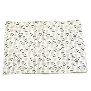 SOLD OUT Gray Handprinted Placemat Set Gray Geometric Print Set of 4