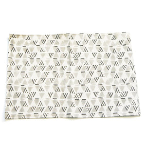 SOLD OUT Gray Handprinted Placemat Set Gray Geometric Print Set of 4
