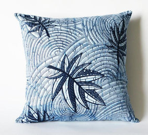 SOLD OUT Blue and White Botanical Print Toss Pillow
