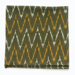 SOLD OUT Dinner Napkin Handwoven Olive Green Ikat Zig Zag Set of 4