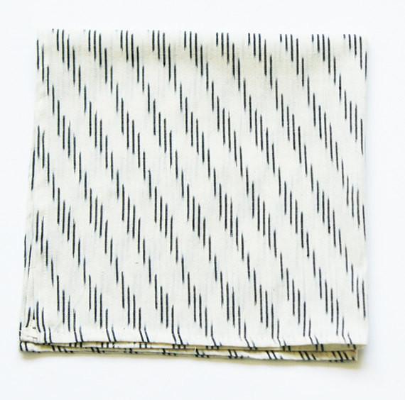 SOLD OUT White Zebra Stripe Handwoven Cotton Ikat Table Napkin