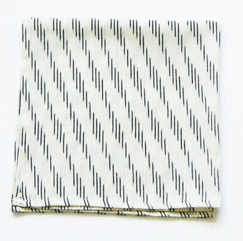 SOLD OUT White Zebra Stripe Handwoven Cotton Ikat Table Napkin