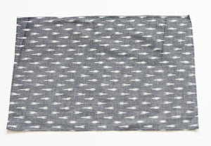 SOLD OUT Gray Placemat Set Handwoven Grey White Ikat Dash Set of 4