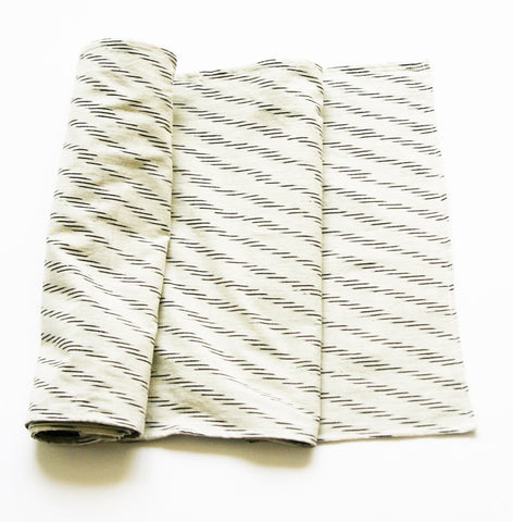 White Zebra Table Runner Handwoven Ikat