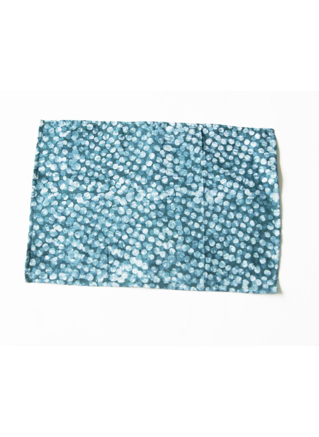 Linen Placemat Teal Dot Hand Batik Block Printed Set