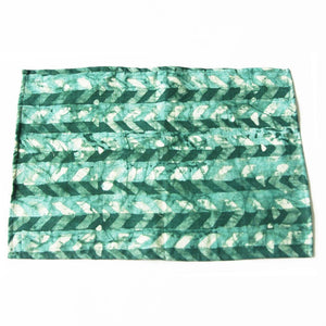 Linen Placemat Emerald Green Chevron Hand Batik Block Printed Set of 4